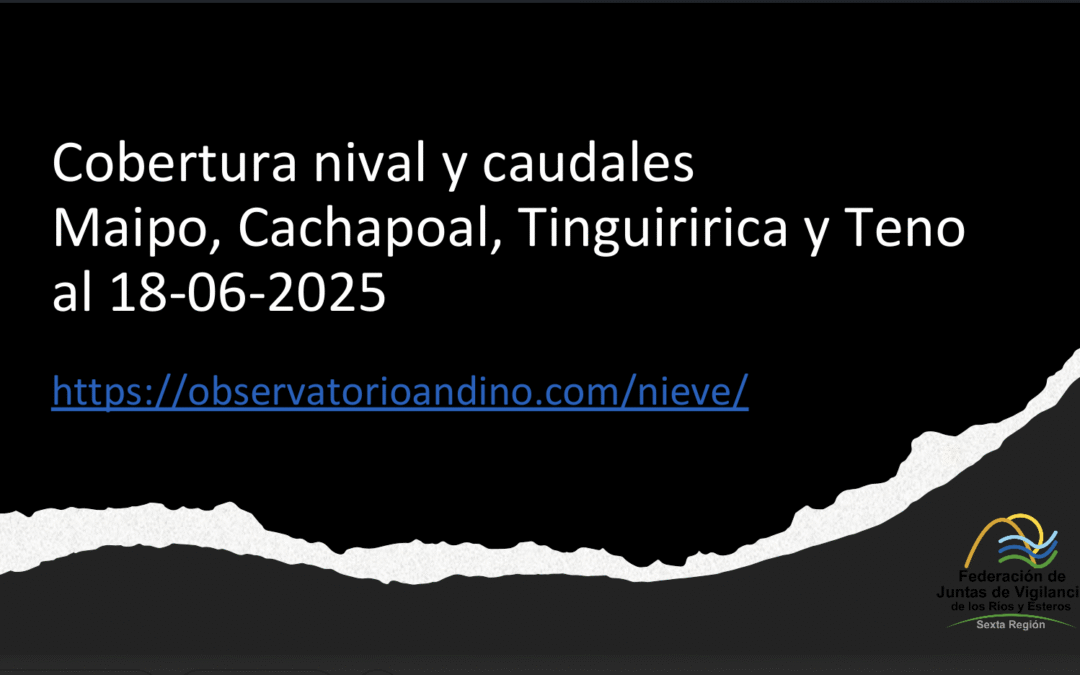 Cobertura nival y caudales Maipo, Cachapoal, Tinguiririca y Teno al 18-06-2025